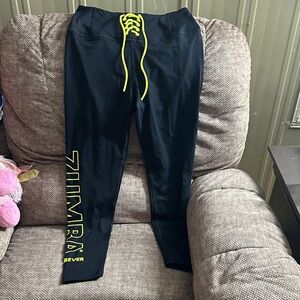 Zumba Fitness Black Leggings with Neon Yellow Logo